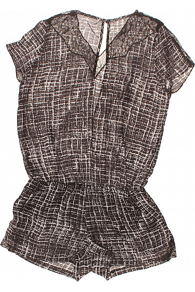 ZIZZI Dámský Krátký Overal S Krátkým Rukávem černobílé Kostkované Velikost M