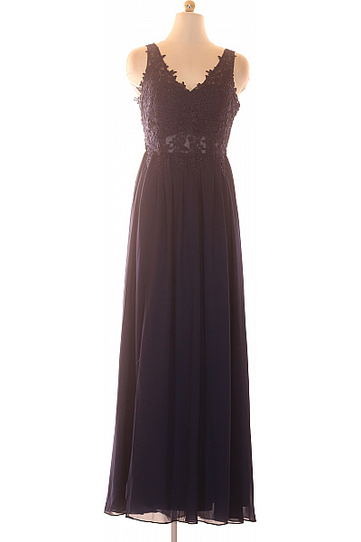 Dámské dlouhé krajkové šaty na ramínka elegantní společenské večerní Vel. S | Unimoda | obrázek 2