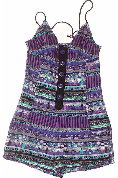 Insight dámský overal bez rukávů fialový pruhovaný bavlna letní Velikost XS | Insight | obrázek 2