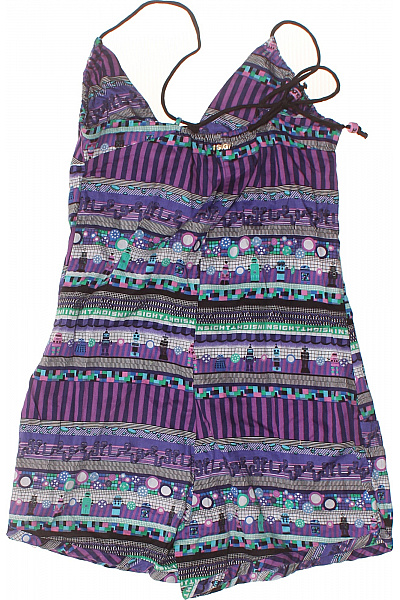 Insight dámský overal bez rukávů fialový pruhovaný bavlna letní Velikost XS | Insight | obrázek 3