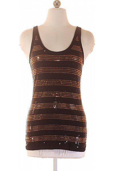 MANGO dámské tílko pruhované s flitry černé Vel. M | MANGO | obrázek 2