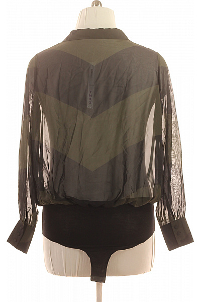 Guess Dámská halenka zelená s dlouhým rukávem průsvitná elegantní Vel. 44 | Guess | obrázek 3