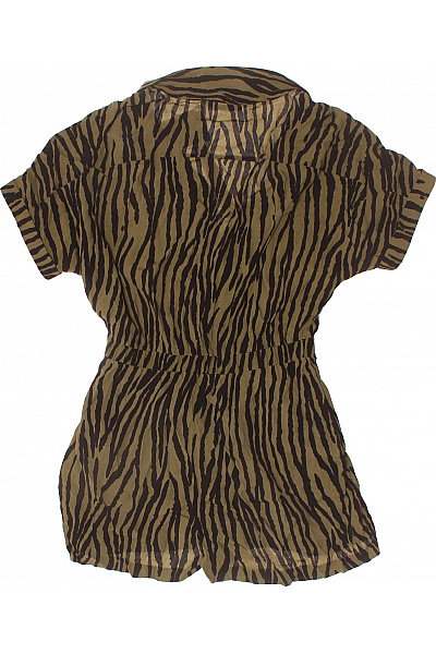 ZARA dámský overal krátký rukáv zebra khaki viskóza léto Velikost L | ZARA | obrázek 3