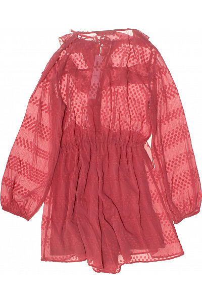 ZARA dámský červený overal s dlouhým rukávem puntíkovaný volánový společenský Vel. S | ZARA | obrázek 3