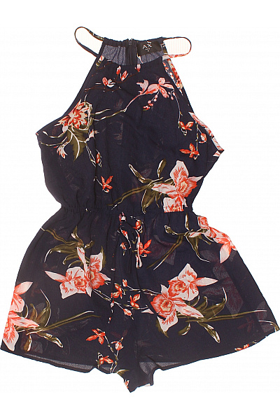 AX  PARIS Modrý Květovaný Overal Bez Rukávů Letní Vel. 8