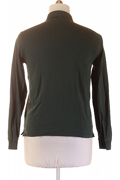 PIERRE CARDIN Pánské tričko s dlouhým rukávem a límečkem zelené jednobarevné bavlněné polo Velikost EU M | PIERRE CARDIN | obrázek 2