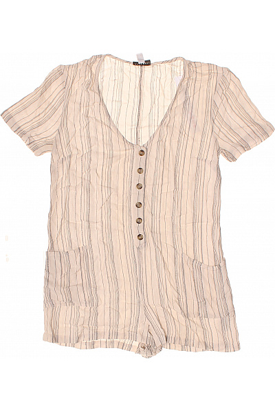 Topshop dámský krátký overal béžový proužkovaný viskózový letní Velikost 40/42 | Topshop | obrázek 2