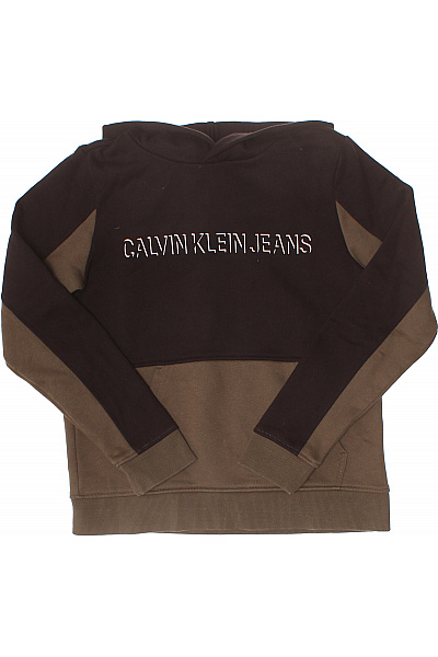 Calvin Klein Dětská Mikina S Kapucí Hnědá Velikost 14