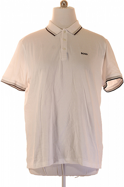 Hugo Boss Pánské Bílé Polo Tričko S Krátkým Rukávem A Límečkem Velikost 3XL