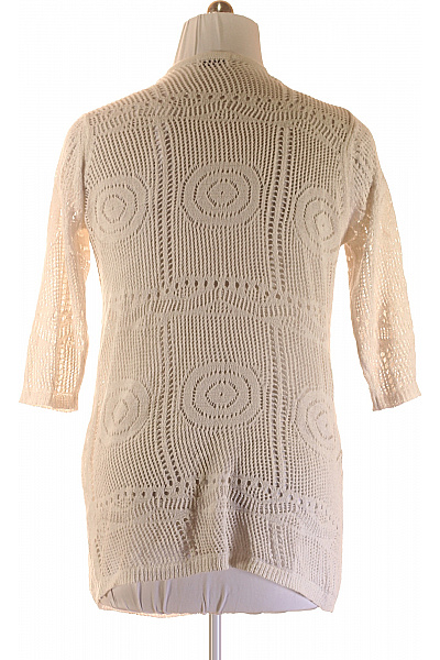 ONLY Dámský ažurový kardigan dlouhý bílý pletený jarní Vel. L | ONLY | obrázek 2