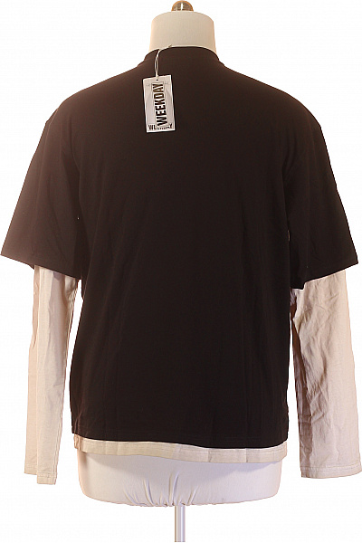 Weekday Pánské tričko s dlouhým rukávem černé bavlněné basic Vel. M | Weekday | obrázek 3