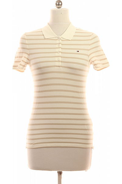 TOMMY HILFIGER Dámské bavlněné pruhované polo tričko s krátkým rukávem Vel. EU M | TOMMY HILFIGER | obrázek 2