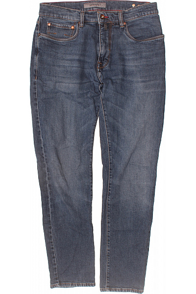 PIERRE CARDIN Pánské Džíny Modré Rovné Strečové S Kapsami Vel. 32/33