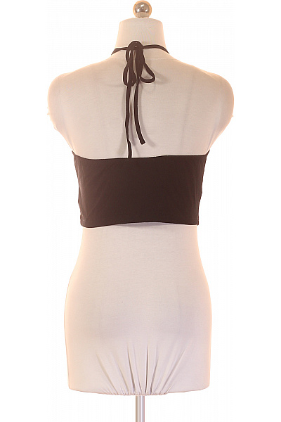 dámské černé tričko bez rukávů crop top s průstřihy Velikost 36 | Unimoda | obrázek 2