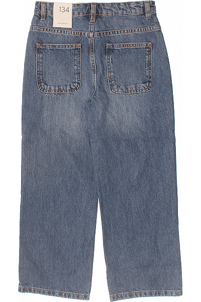 reserved Dívčí džíny modré bavlněné roztrhané rovné Velikost 134 | reserved | obrázek 3