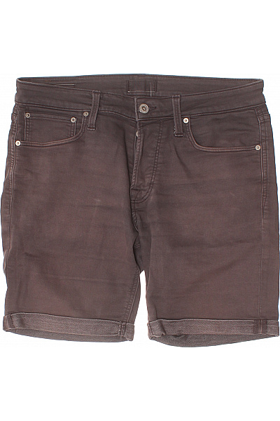 JACK & JONES Pánské Bavlněné Kraťasy Hnědé S Kapsami Volnočasové Vel. M