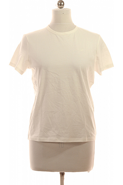 MUSTANG Dámské tričko s krátkým rukávem bílé bavlněné basic Vel. M | MUSTANG | obrázek 2