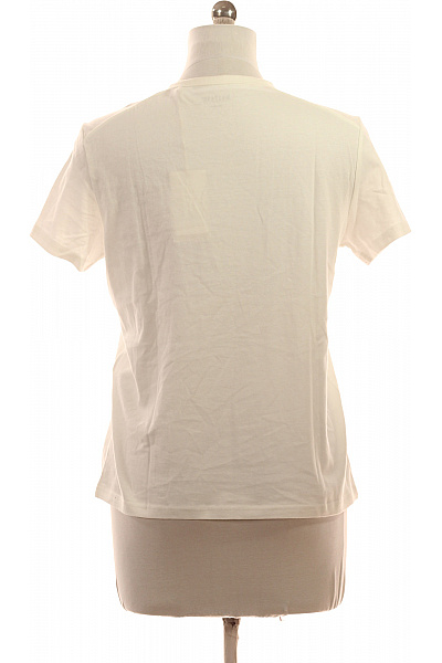 MUSTANG Dámské tričko s krátkým rukávem bílé bavlněné basic Vel. M | MUSTANG | obrázek 3