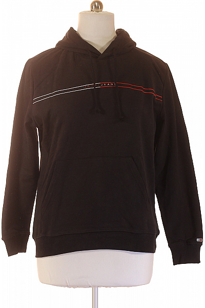 TOMMY HILFIGER Pánská černá bavlněná mikina s kapucí a klokaní kapsou Velikost l | TOMMY HILFIGER | obrázek 2