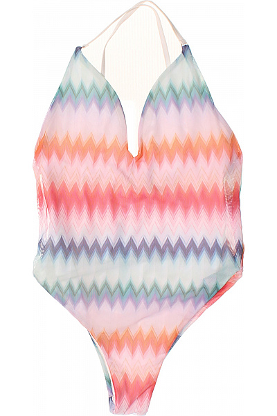 MISSONI Dámské Jednodílné Plavky Za Krk Barevné Zig-zag Velikost 42