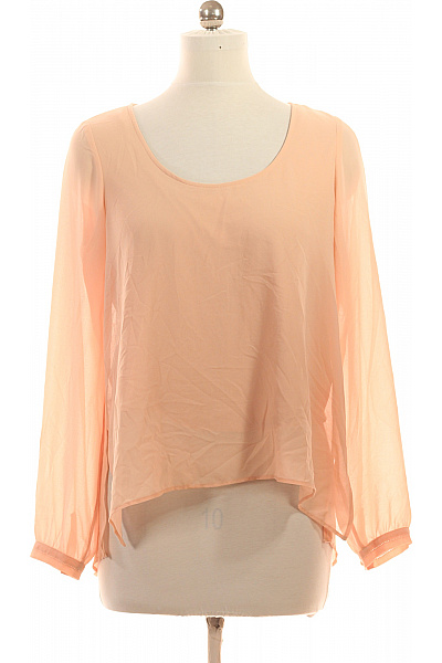 DEPT Dámská halenka s dlouhým rukávem průsvitná lososová Vel. L | DEPT | obrázek 2