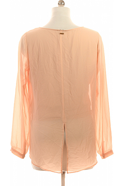 DEPT Dámská halenka s dlouhým rukávem průsvitná lososová Vel. L | DEPT | obrázek 3