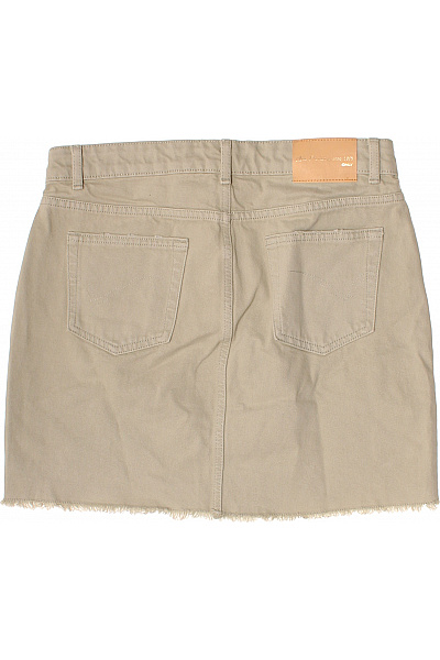 ONLY Dámská béžová bavlněná džínová sukně mini s kapsami a třásněmi Velikost 38 | ONLY | obrázek 2