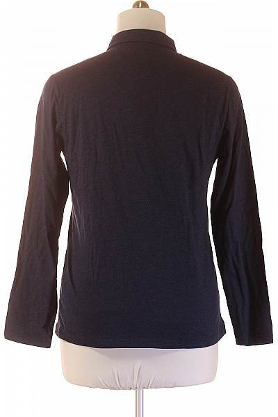 Pánské tričko s dlouhým rukávem a límečkem basic modré Vel. l | Unimoda | obrázek 2