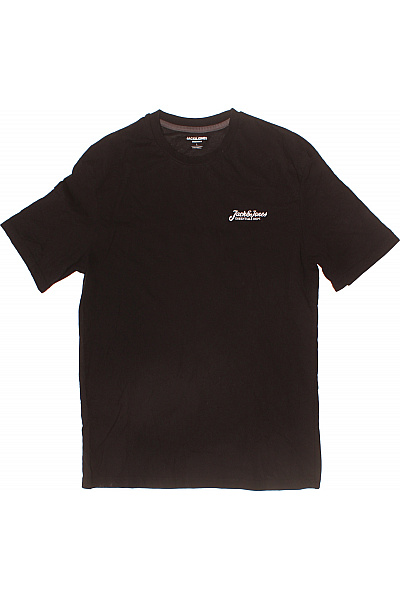 JACK & JONES Pánské Tričko S Krátkým Rukávem A Výšivkou Basic černé Vel. EU L