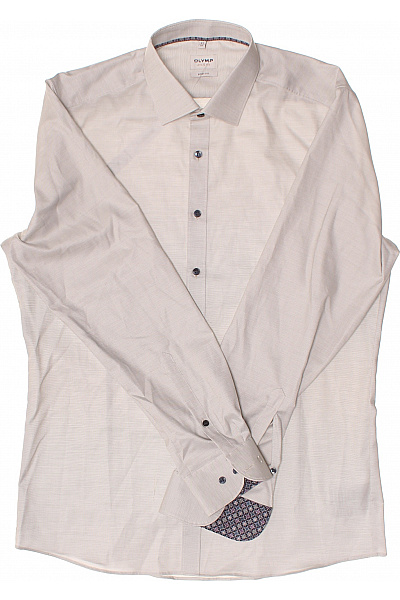 OLYMP Pánská Košile S Dlouhým Rukávem Elegantní Business Slim Fit Vzorovaná Velikost 41