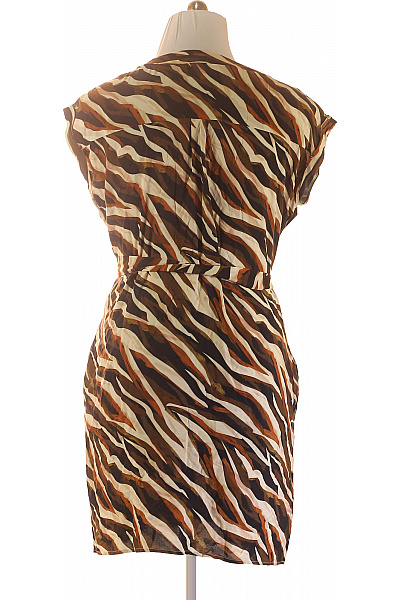 Smashed Lemond Dámské šaty zvířecí vzor hnědé krátké s páskem Velikost EU XXL | Smashed Lemond | obrázek 2