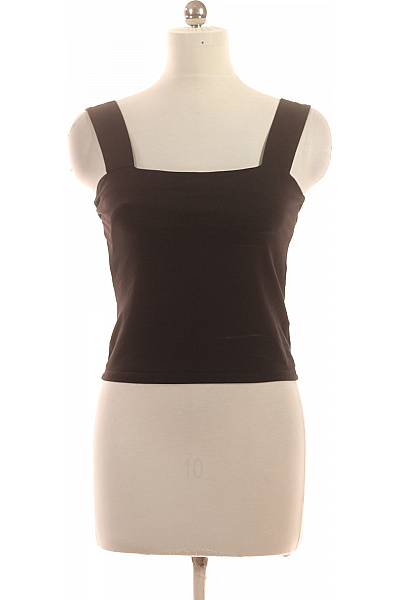 Dámské Bavlněné Tílko Bez Rukávů černé Crop Top Basic Velikost 38