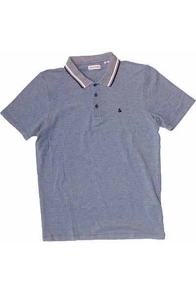 JACK & JONES Pánské Modré Polo Tričko S Límečkem A Krátkým Rukávem Velikost EU M