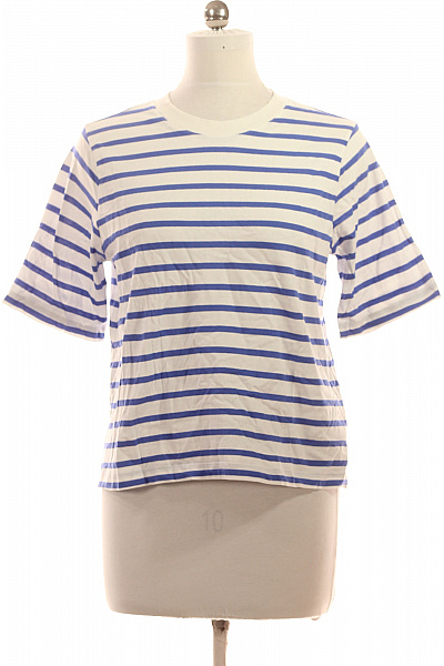 Dámské tričko s krátkým rukávem pruhované bavlněné basic Vel. 38 | Unimoda | obrázek 2