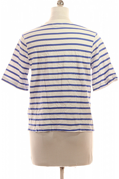 Dámské tričko s krátkým rukávem pruhované bavlněné basic Vel. 38 | Unimoda | obrázek 3