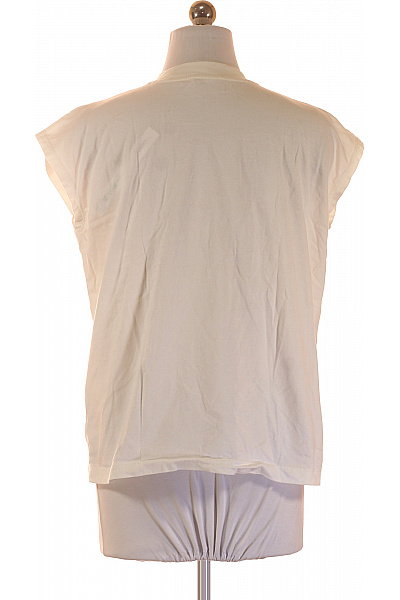dámské tričko bez rukávů bílé bavlněné jednobarevné basic Vel. 36 | Unimoda | obrázek 2