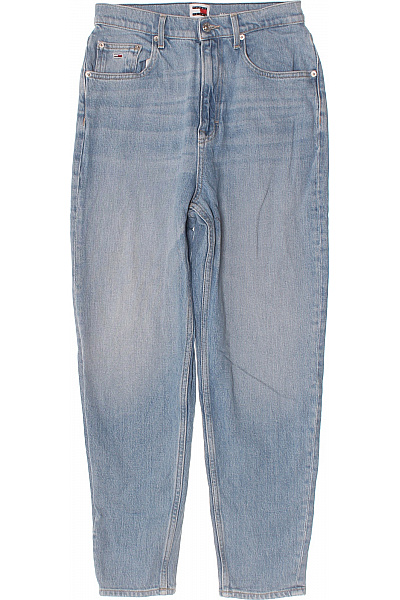 TOMMY HILFIGER Dámské Modré Bavlněné Džíny Volné S Vysokým Pasem Vel. 27/32