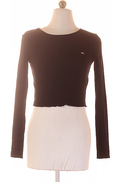 TOMMY HILFIGER Dámské černé tričko s dlouhým rukávem crop top basic Velikost EU S | TOMMY HILFIGER | obrázek 2