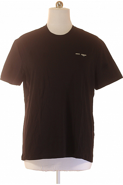 ARMANI Pánské Tričko S Krátkým Rukávem A Nápisem Basic Jednobarevné Bavlněné Vel. XXL