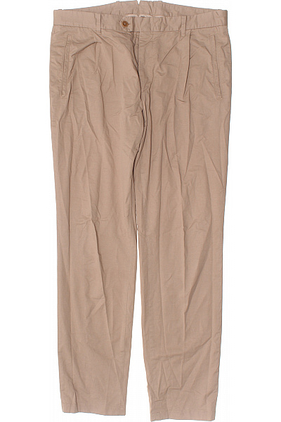 Windsor. Pánské Kalhoty Volnočasové Béžové Plátěné Rovné S Kapsami Velikost XL