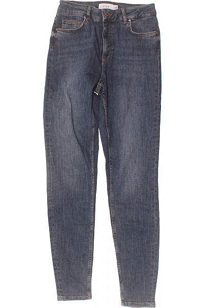 VILA Dámské Džíny Modré Strečové S Vysokým Pasem Skinny Vel. L