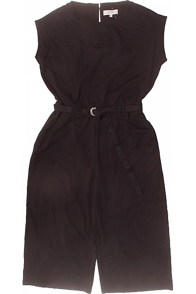 COMMA Dámský černý Overal S Krátkým Rukávem A Páskem Vel. 42