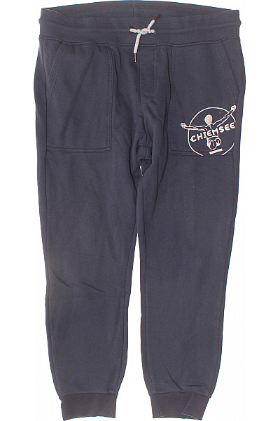 CHIEMSEE Pánské Bavlněné Tepláky Modré S Potiskem Velikost L