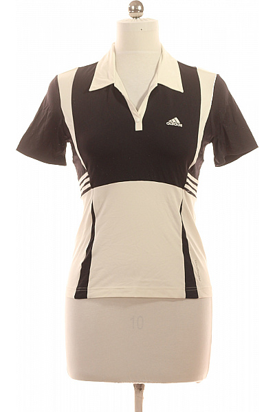 ADIDAS Dámské černé polo tričko s krátkým rukávem a límečkem sportovní Vel. 40 | ADIDAS | obrázek 2