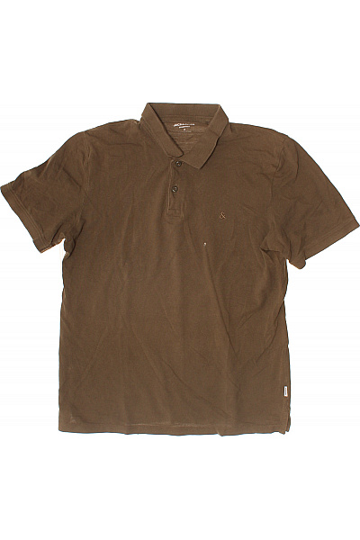 JACK & JONES Pánské Hnědé Polo Tričko S Krátkým Rukávem A Límečkem Vel. M