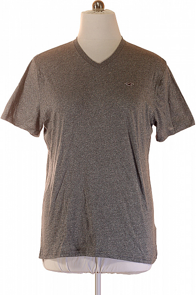 Hollister Pánské tričko s krátkým rukávem basic jednobarevné bavlněné šedé Vel. XL | Hollister | obrázek 2