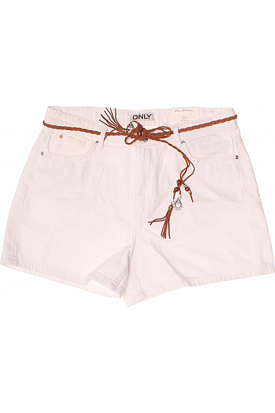 ONLY Kraťasy S Páskem Volnočasové Krátké Bílé Bavlněné Velikost L