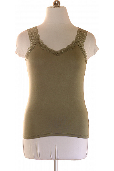 PIECES dámské tílko bez rukávů zelené krajka viskóza Velikost EU L | PIECES | obrázek 2