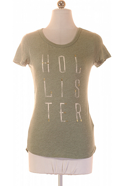 Hollister zelené tričko s krátkým rukávem a nápisem Vel. EU S | Hollister | obrázek 2