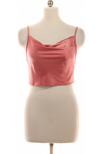 LeGer By Lena Gercke Růžové Tílko Crop Top Bez Rukávů Vel. EU 40